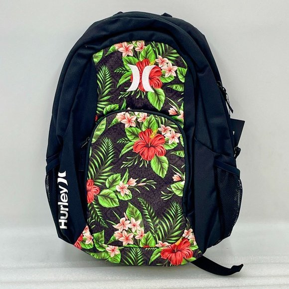 Hurley One and Only Floral Printed Backpack in Black - Picture 1 of 7